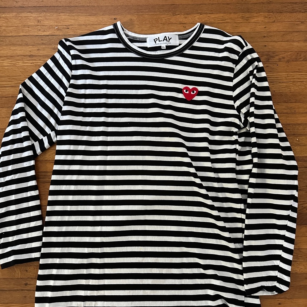 Comme des Garçons PLAY Striped Long Sleeve Shirt